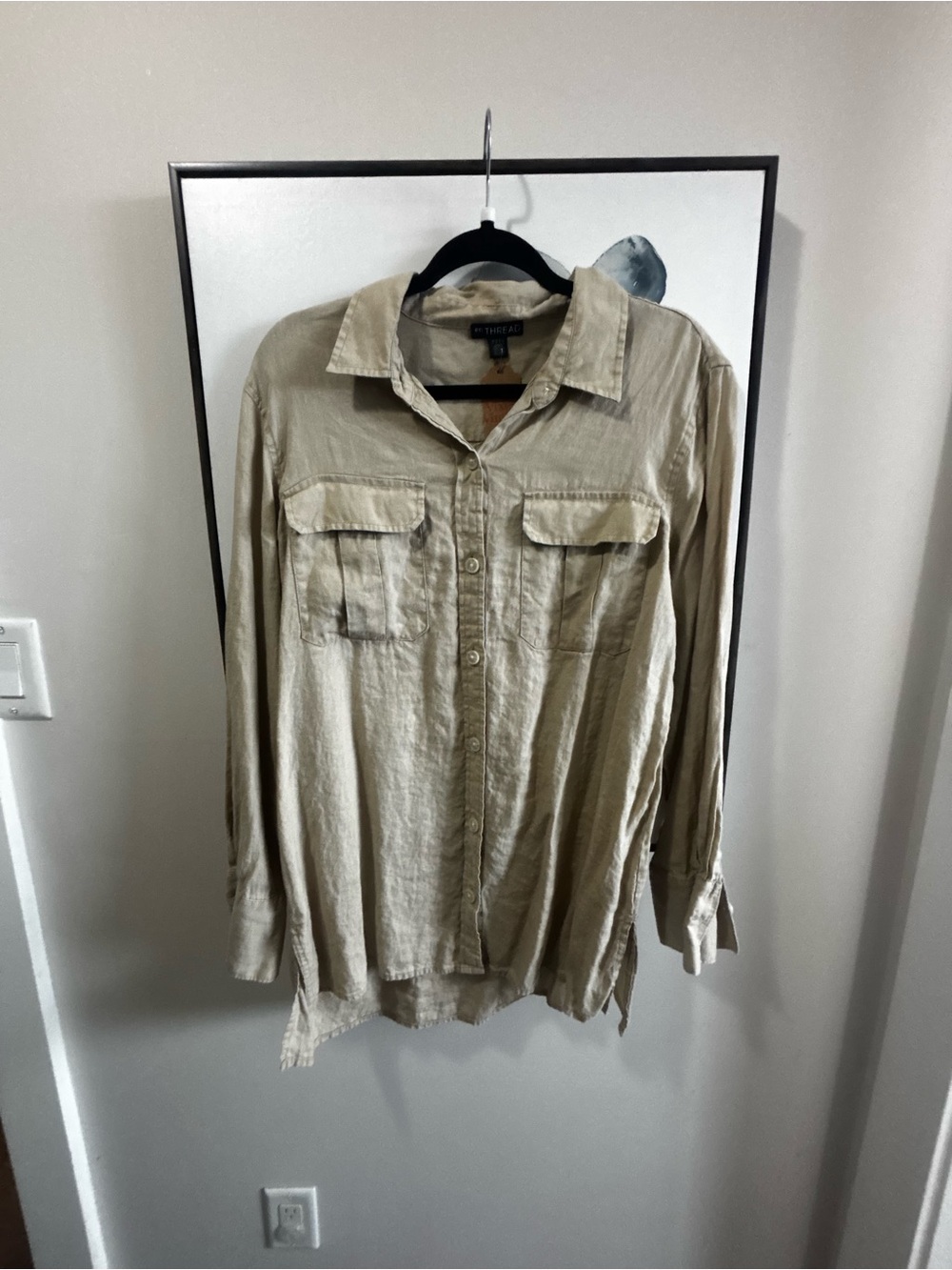 Linen Blend Button-Up Women’s Shirt
